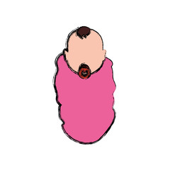 baby newborn child faceless vector icon illustration