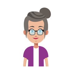 old woman cartoon icon over white background. colorful design. vector illustration