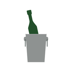 glass and bottle champagne vector icon illustration