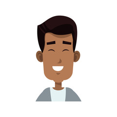 happy man cartoon icon over white background. colorful design. vector illustration