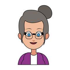happy elderly woman cartoon icon image vector illustration design 