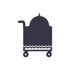 push food cart silhouette vector icon illustration