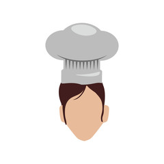 chef female faceless hat head vector icon illustration colored