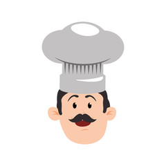 chef mustache hat head vector icon illustration colored