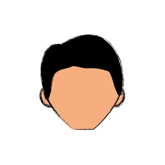 adult male faceless head vector icon illustration