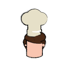 chef faceless hat head vector icon illustration colored