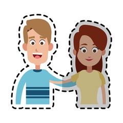 man woman couple icon image vector illustration design 