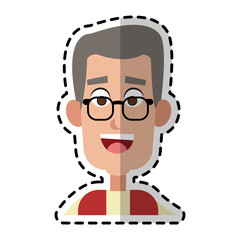 happy elderly or middle age  man with glasses  cartoon icon image vector illustration design 