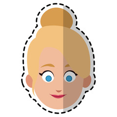 Fototapeta premium happy blonde woman with blue eyes cartoon icon image vector illustration design 