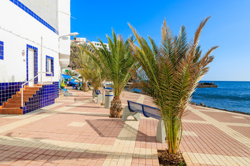 Promenade along ocean in fishing village Las Playitas on southern coast of Fuerteventura, Canary Islands, Spain © pkazmierczak