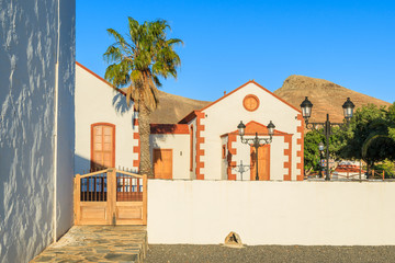 Canary style buildings near church in La Ampuyenta village, Fuerteventura, Spain © pkazmierczak