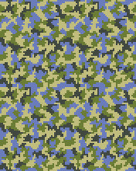 Seamless digital fashion camouflage pattern, vector