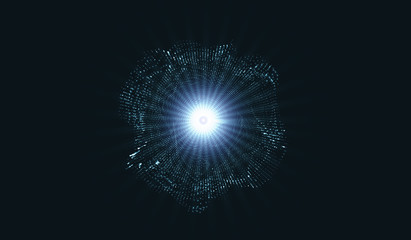 Energy flows with explosion and a multitude of gloss particles