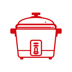 rice cooker household appliance vector icon illustration
