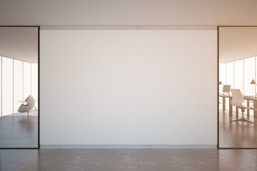 Office with blank wall