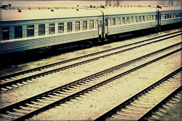 Fototapeta premium Old train,old cars,abandoned train.
