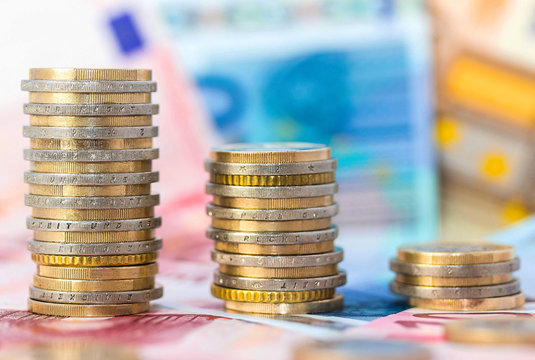 Euro Geld Münzstapel