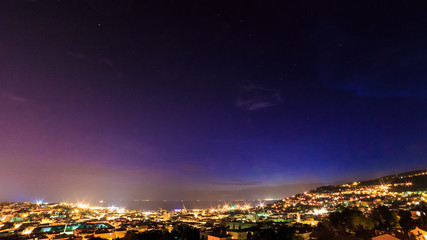 Fototapeta premium sunset on the city of Trieste