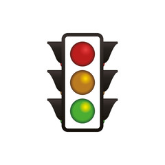 semaphore traffic light post vector icon illustration