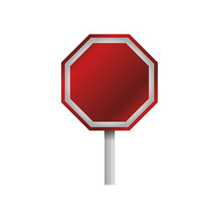 stop sign empty blank vector icon illustration