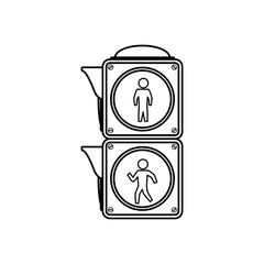 semaphore pedestrian light post vector icon illustration