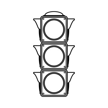 Semaphore Traffic Light Post Vector Icon Illustration