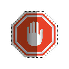 stop sign hand vector icon illustration clipart