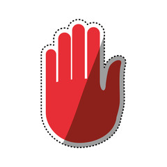 hand stop symbol pictogram vector icon illustration