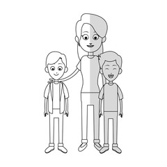 Obraz na płótnie Canvas mother with his kids icon over white background. vector illustration