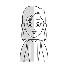 happy girl cartoon icon over white background. vector illustration