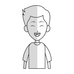 happy boy cartoon icon over white background. vector illustration