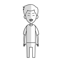 happy boy cartoon icon over white background. vector illustration