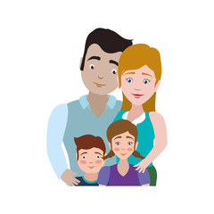 Obraz premium couples relationship family children vector icon illustration