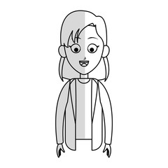 happy girl cartoon icon over white background. vector illustration