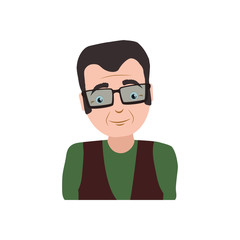 adult male avatar elder vector icon illustration