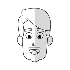 happy man face cartoon icon over white background. vector illustration