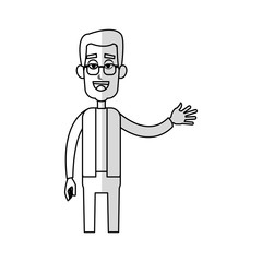 old man cartoon icon over white background. vector illustration