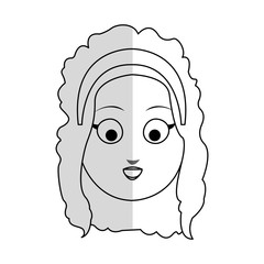 happy woman face cartoon icon over white background. vector illustration