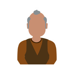 adult male avatar elder faceless vector icon illustration