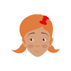 kid child girl avatar head vector icon illustration
