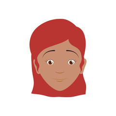 female woman adult young head vector icon illustration