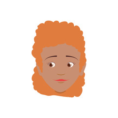 female woman adult young head vector icon illustration