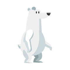polar bear cartoon icon over white background. colorful design. vector illustration