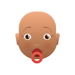 baby newborn child face head vector icon illustration