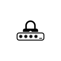 Password Protection Icon. Flat Design.