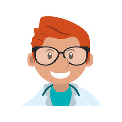veterinarian doctor man cartoon icon over white background. colorful design. vector illustration