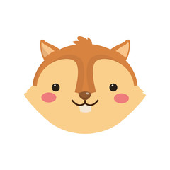 squirrel cartoon icon over white background. colorful design. vector illustration