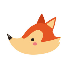 cute fox icon over white background. colorful design. vector illustration