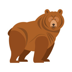 Obraz na płótnie Canvas bear cartoon icon over white background. colorful design. vector illustration