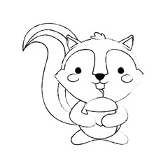 squirrel cute animal cartoon icon image vector illustration design 